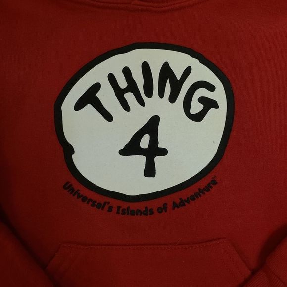 universal studios Thing 4 Red Youth XXSmall Hoodie Dr Suess - Picture 5 of 5
